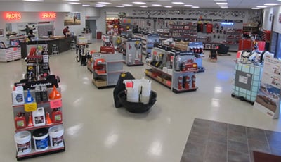 Parts department and store at Lake County International in Madison, South Dakota